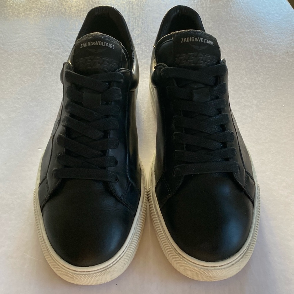 ZADIG & VOLTAIRE Men’s Black Leather Shoes Size 43